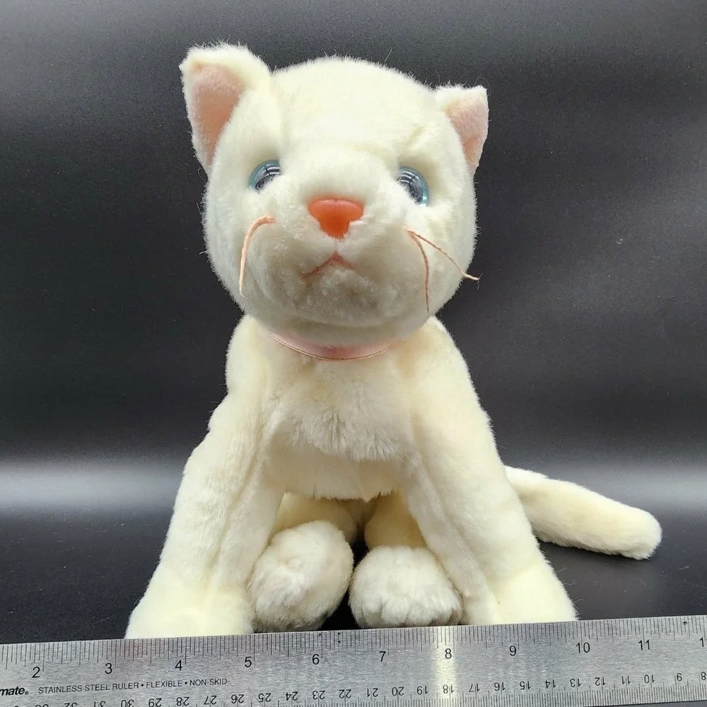 Ty White Flip the Cat Beanie Buddies 1999 Vintage Plush Stuffed Animal Blue Eyes